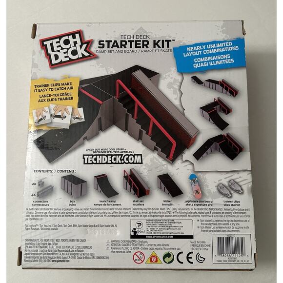 Tech Deck Starter Kit - Ramp Set with Board and Trainer Clips New Unopened - Picture 2 of 7